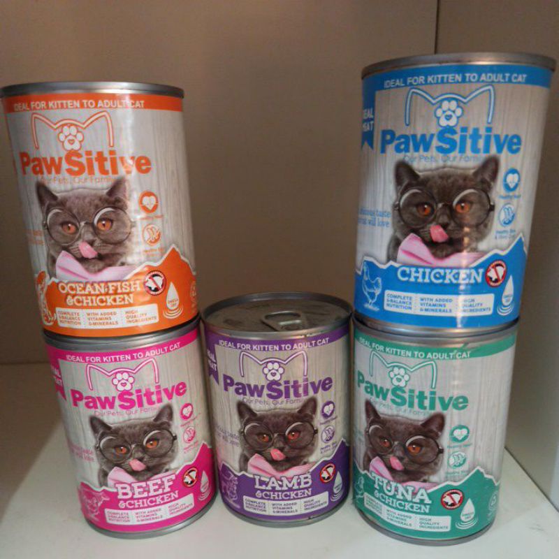 pawsitive cat 380gram all varian makanan kucing basah wetfood