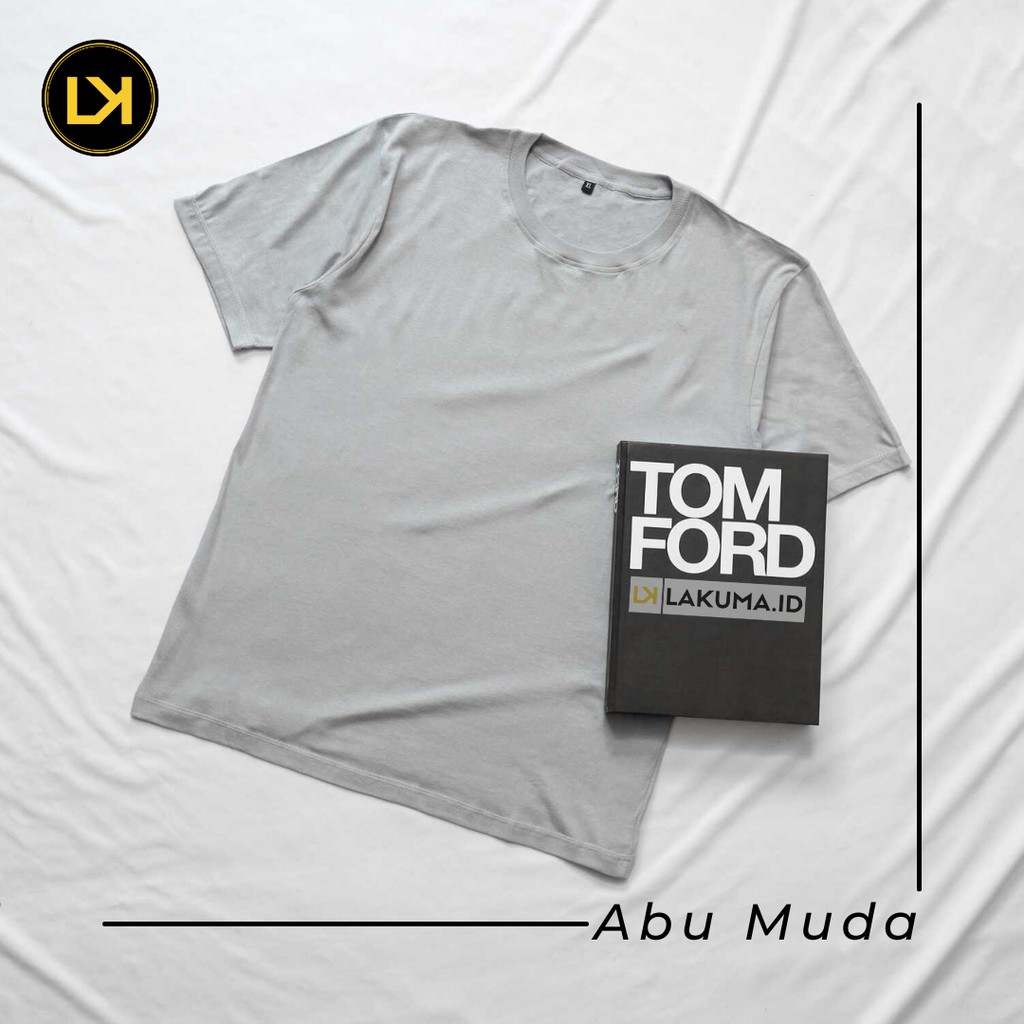 Kaos Polos Cotton Combed 30s Abu Muda