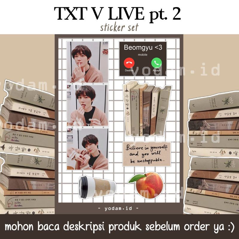 DIY STICKER CASE, STICKER AESTHETIC, STIKER KPOP TXT - TXT V LIVE pt. 2 Sticker Set