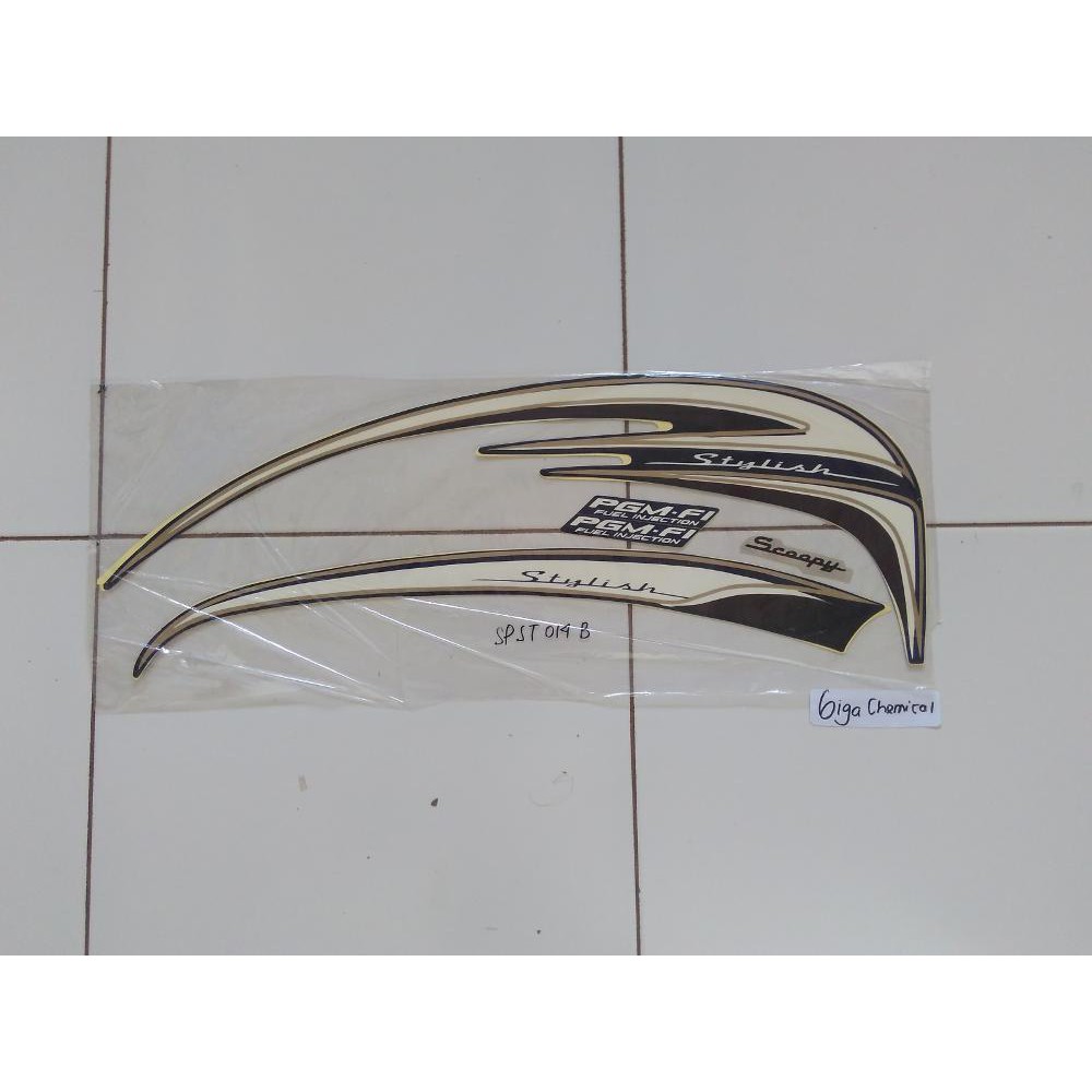 Murah Striping Sticker Scoopy Fi Stylist 2014 2015 Biru Lis Putih