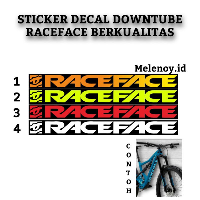 [ PROMO ] Sticker Decal Downtube RACEFACE / Sticker Sepeda MTB / Stiker Frame Sepeda Gunung Terlaris