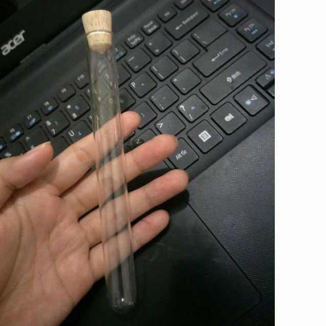 Tabung kaca tabung reaksi tutup gabus 16mm x 170mm bahan pyrex