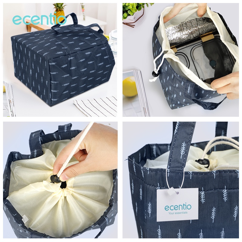 ecentio Tas Bekal/ Lunch bag /Tote bag Waterproof Insulation Cold Bales Big tas lunch