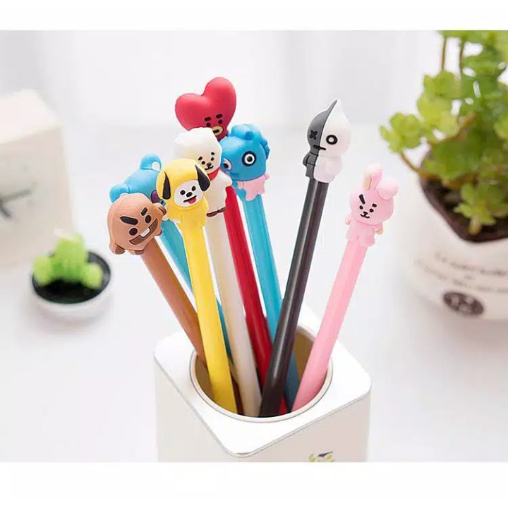 

GEL PEN BLACK INK PULPEN BTS BANGTAN BOYS ARMY CARTOON PENA BTS
