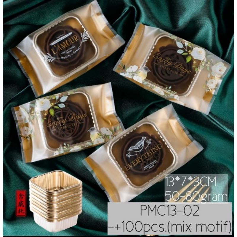 PLASTIK MOONCAKE 50-80 GRAM 100pcs PLASTIK SEALER KUE BULAN MOTIF CUTE  TERBARU