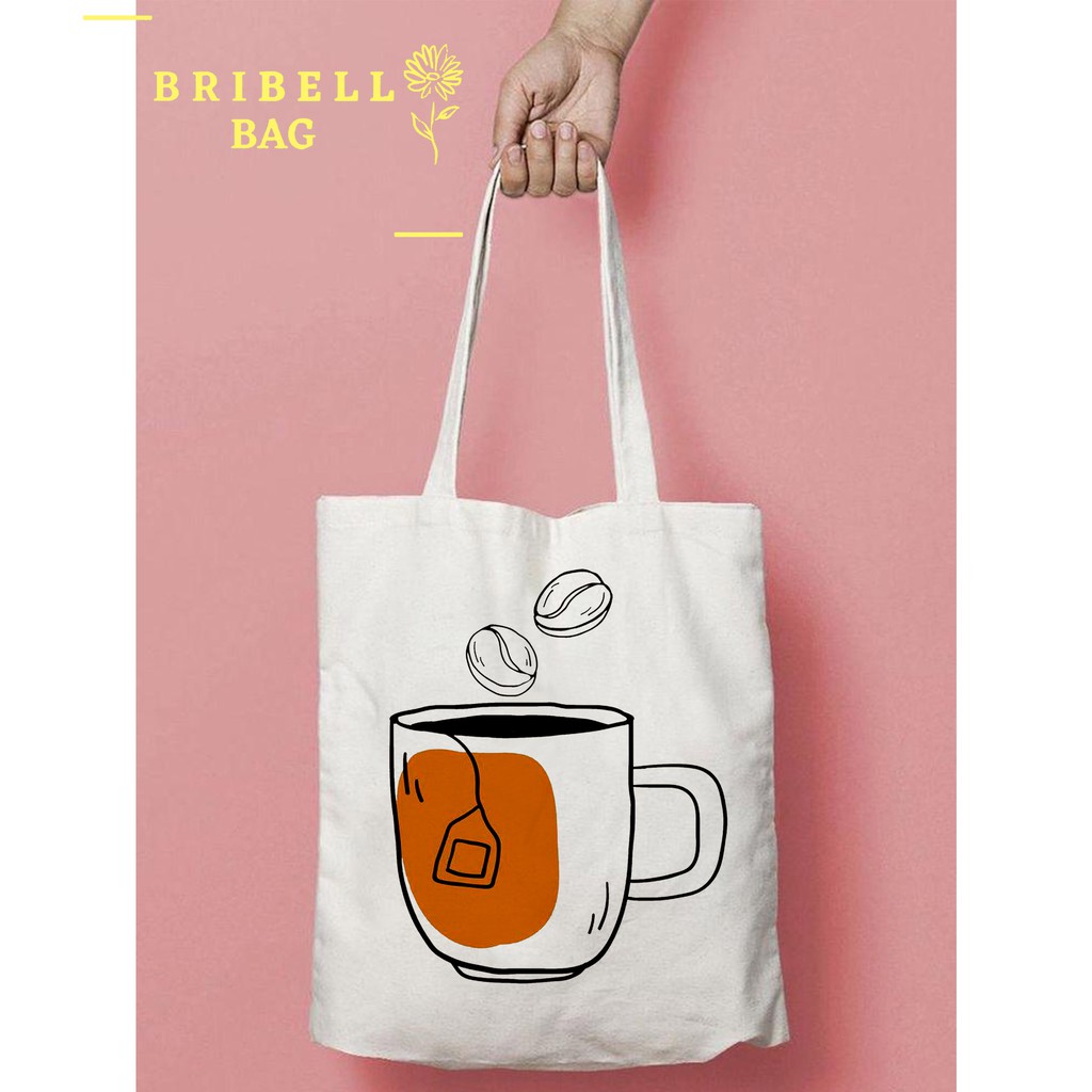 Tote Bag Kanvas Bergambar - Coffee in Cup