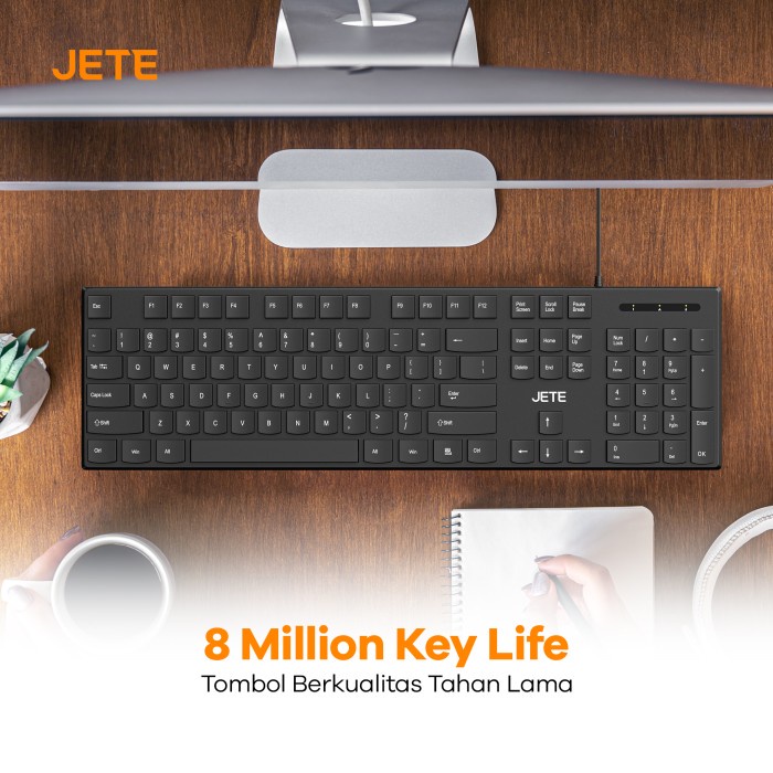 Keyboard USB Slim JETE KB2 Silent Key Original Garansi Resmi 2 Tahun