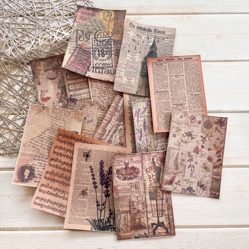 

1 set 5pc kertas vintage deco scrapbook journal journaling bujo