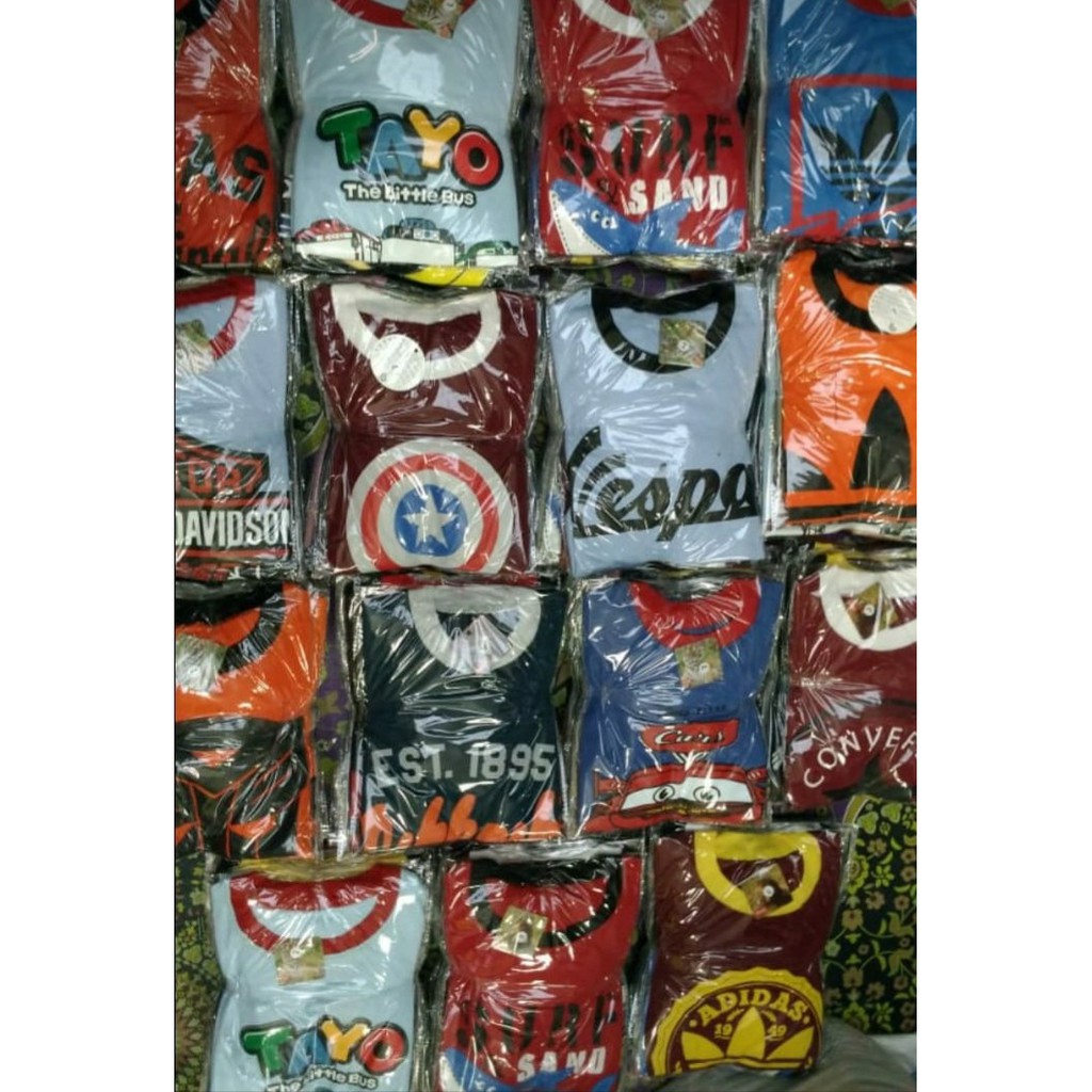 L Kaos Anak Distro Motif Karakter Ukuran L 5 - 6 Tahun Anak Laki - Laki Perempuan GROSIR dan  ECER-4