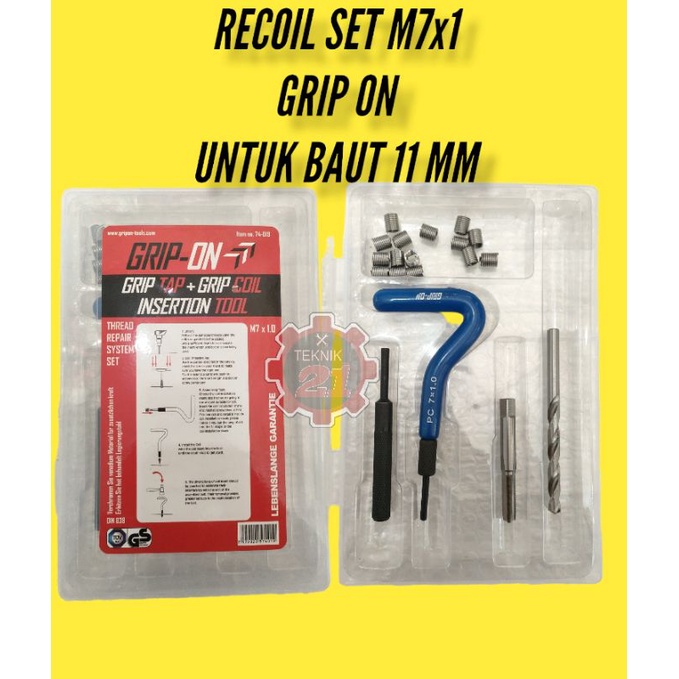 RECOIL SET M7x1 BAUT 11GRIP ON PERBOS SET BAUT 11 HELICOIL M7X1 BAUT 11