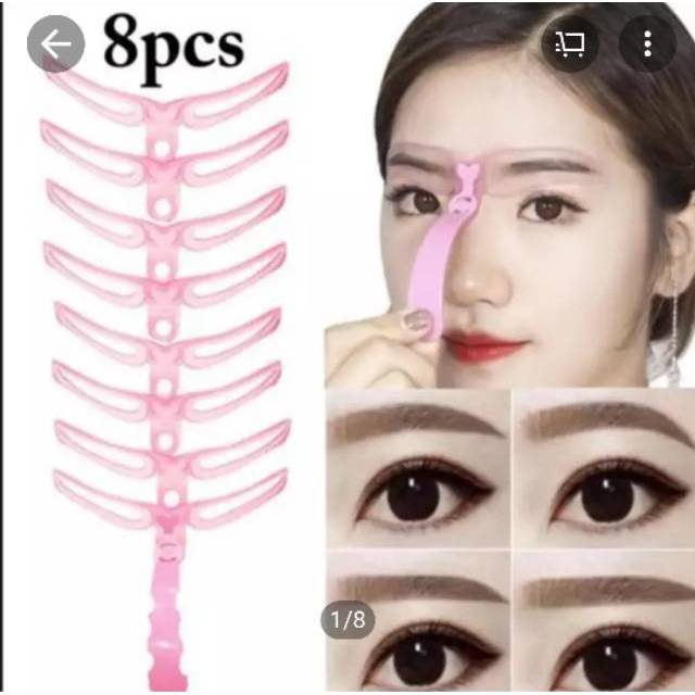 Cetakan Alis ISI 8 Perfect Eyebrow Stencil Aksesoris