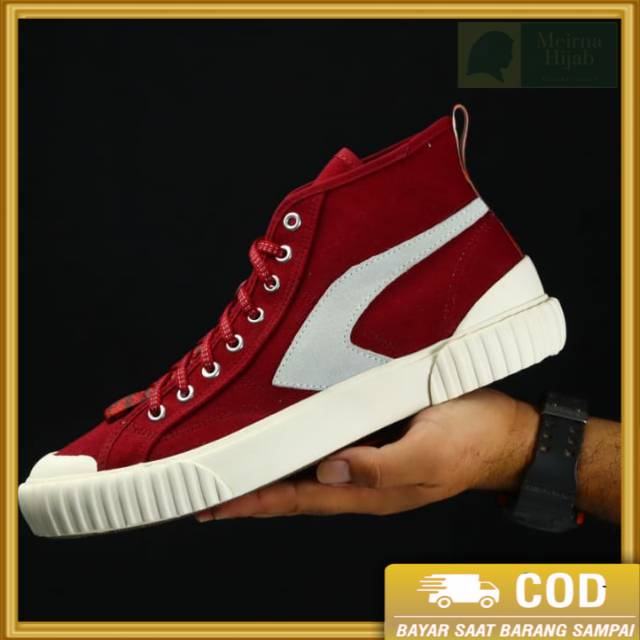 Sepatu Trust footwear original 100% maroon - COD