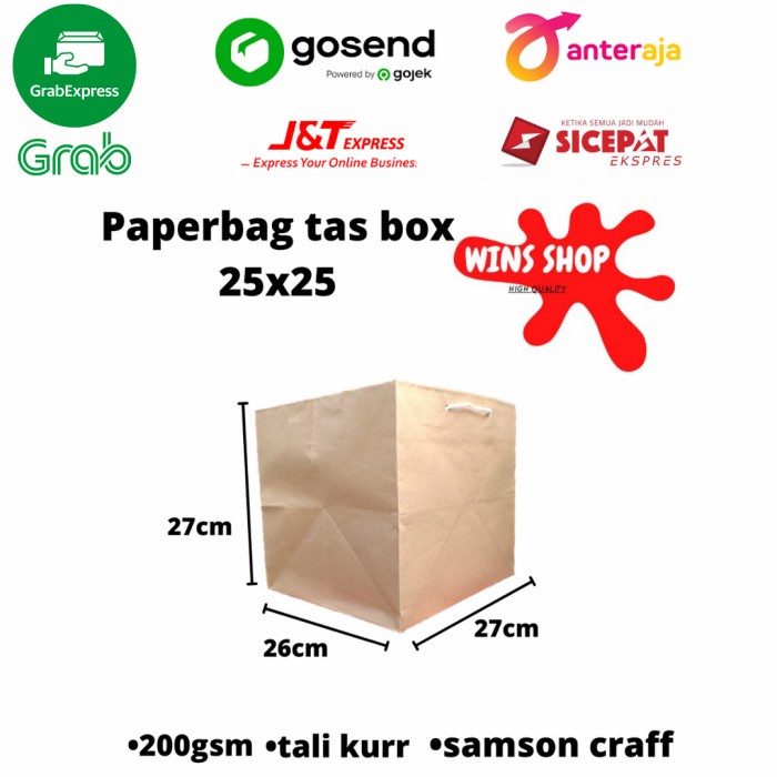 

NEW Paperbag coklat polos/ Tas Dus 25x25