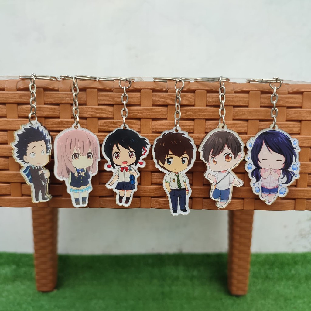 Souvenir Gantungan Kunci Anime - Keychain Kimi no Nawa Koe no Katachi Tenki no Ko