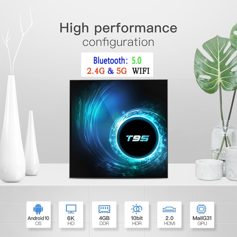 T95 / H10 Max 6K HDR 4GB DDR3 64GB 32GB Allwinner Android 10 Tv Box