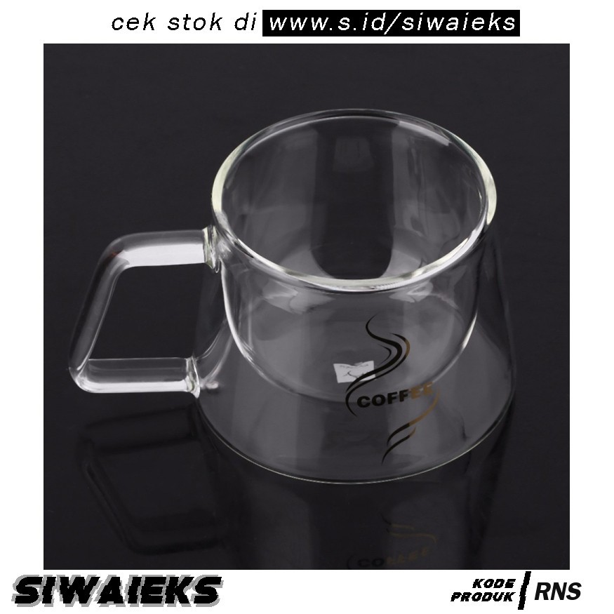 Grab Medan Cangkir Kopi Double Glass Coffee Mug 200ml RNS Doomed  CRW77382 - Transparent