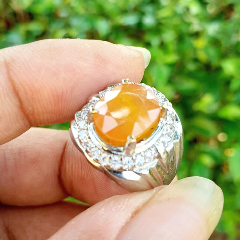 MGS CINCIN BATU NATURAL YELLOW SAFIR ASLI ORIGINAL STONE
