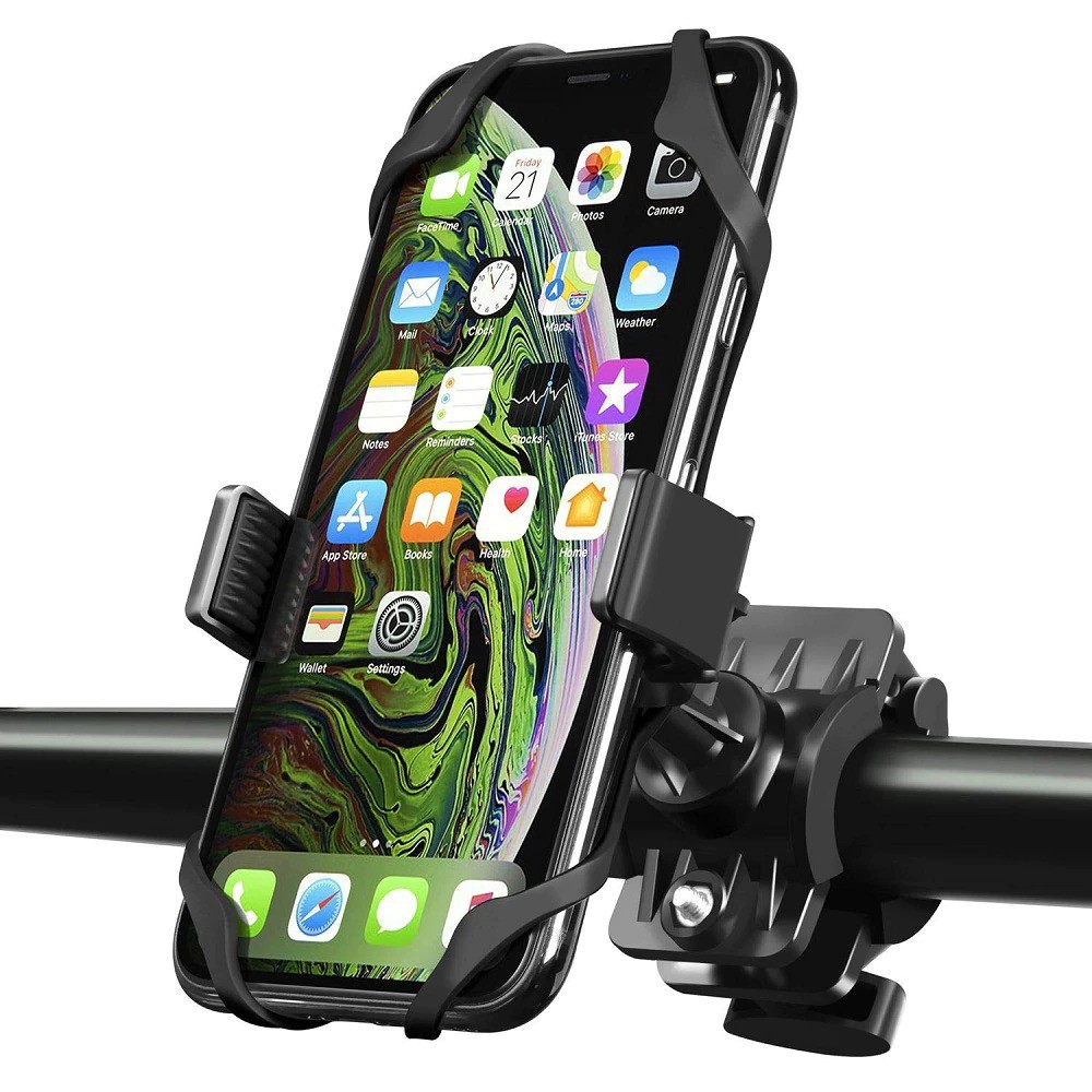 Bike Sepeda Phone Holder HP Karet 360 Clamp HandleBar Stang Anti-Shake