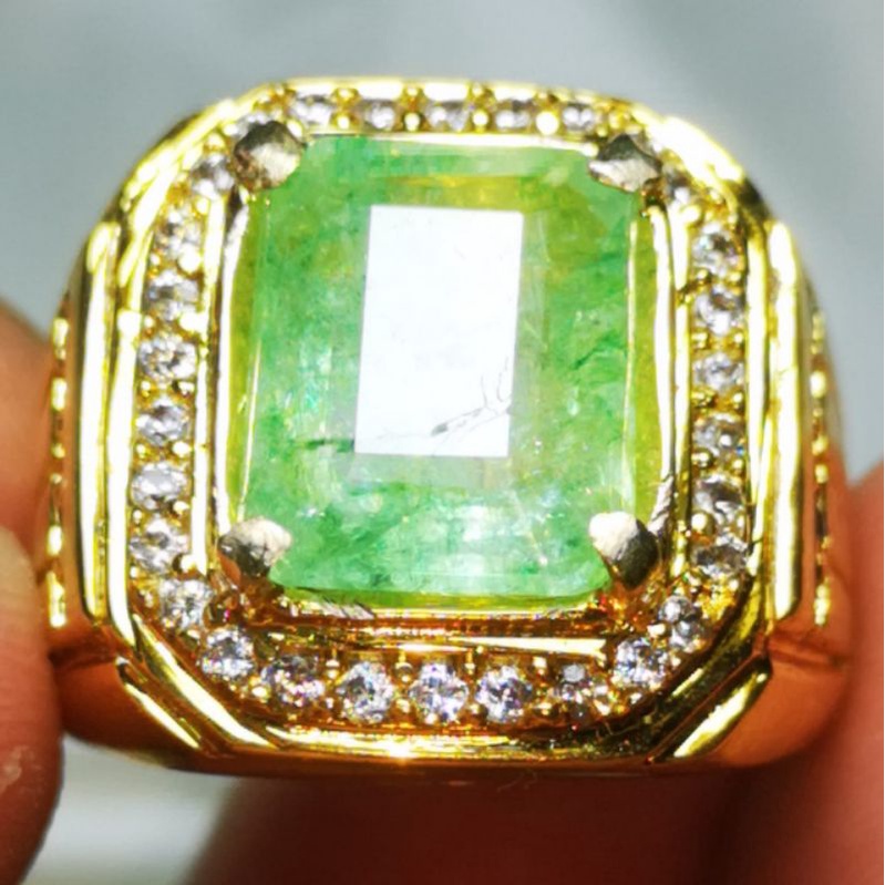 NATURAL EMERALD BERYL ZAMRUD COLOMBIA OCTAGON LUSTER ANTIK