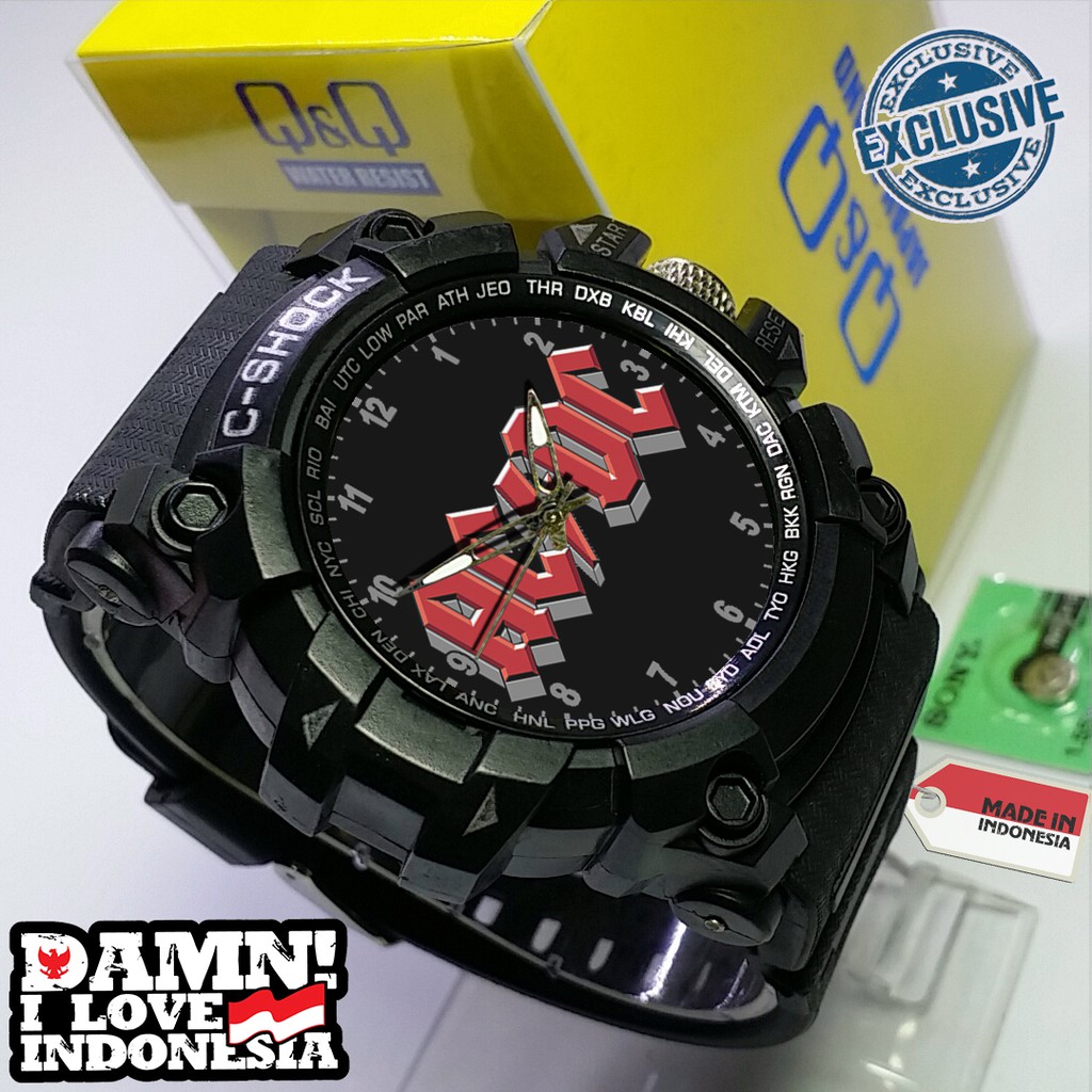 (EXCLUSIVE ) JAM TANGAN ACDC WATER RESIST FREE BOX DAN BATREI - NO.10