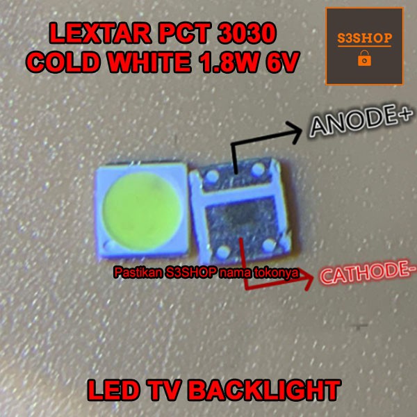 BACKLIGHT 3030 LED PCT 6V LEXTAR 1.8W COOL WHITE