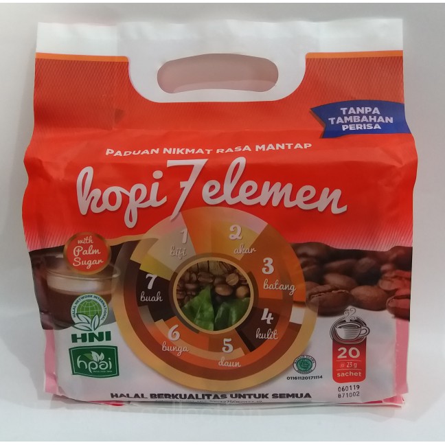 Kopi 7 Elemen Pouch HPAI Kemasan Terbaru Penganti Kopi Radix Hpai