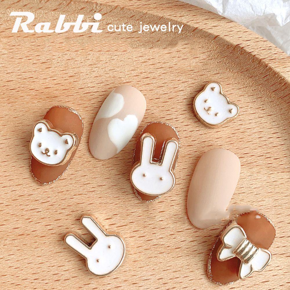 Mxbeauty Kartun Pesona Kuku Fashion Shiny Studs Pendant DIY Metal Bow Ujung Jari Ornamen Nail Art Perhiasan