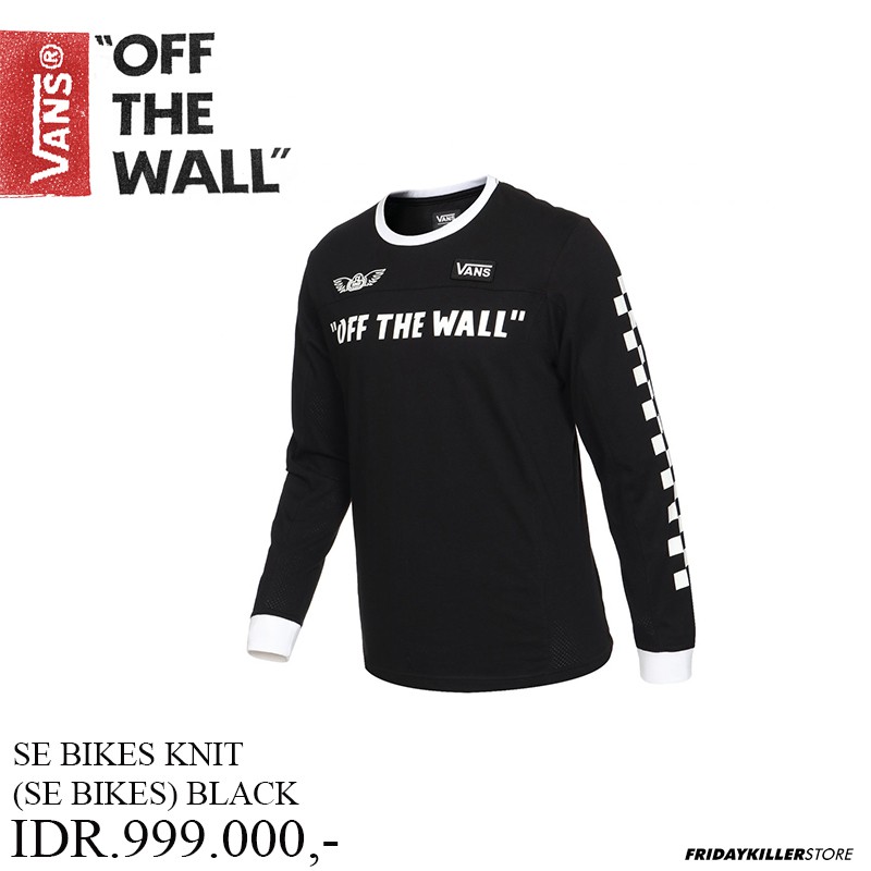 KAOS LENGAN PANJANG VANS OFF THE WALL | SE BIKES KNIT (SE BIKES) BLACK