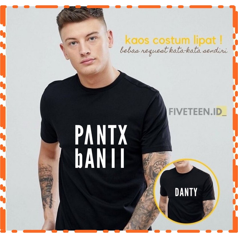 Kaos Ilusi Custom Nama /KAOS TEKA TEKI KAOS Tulisan Lipat Cotton Lengan Pendek Unisex VIRAL MURAH
