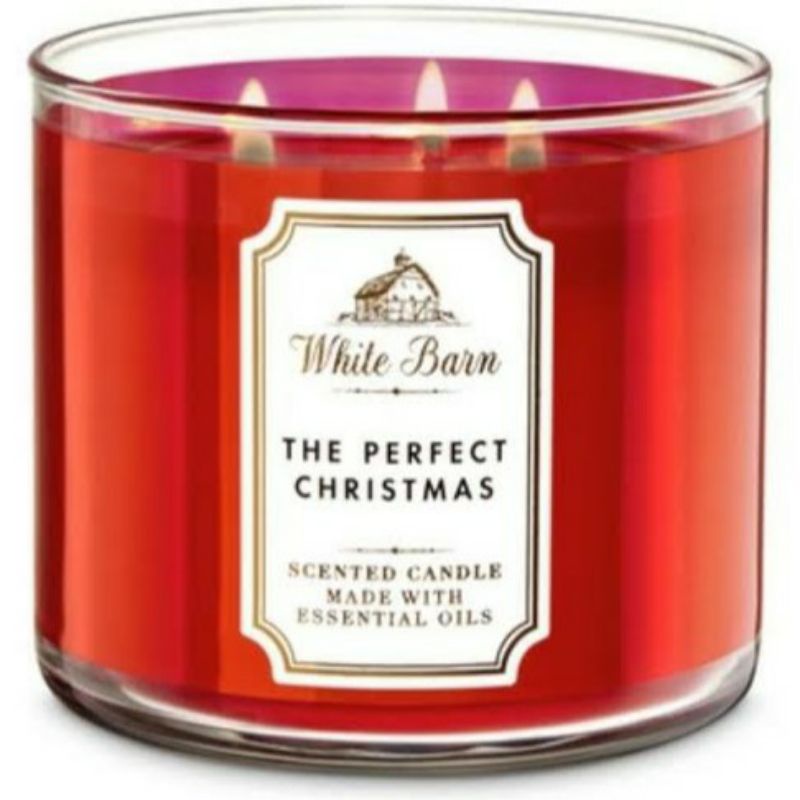 BATH &amp; BODY WORKS BBW THE PERFECT CHRISTMAS 3-Wick Scented Candle 411 g