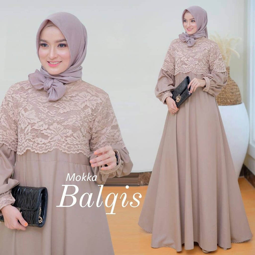 Balqis Maxy Gamis Maxi Brukat Fashion Muslim Wanita Terlaris