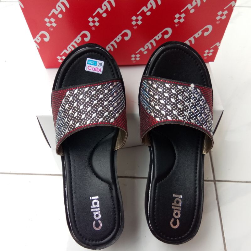 Sandal Wedges Calbi Slop Mutiara