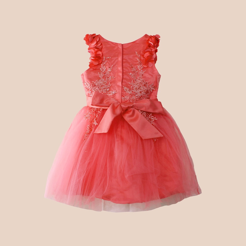 Caroline Dress Anak Perempuan Brokat Lace Tile Tutu Impor (HJA2)