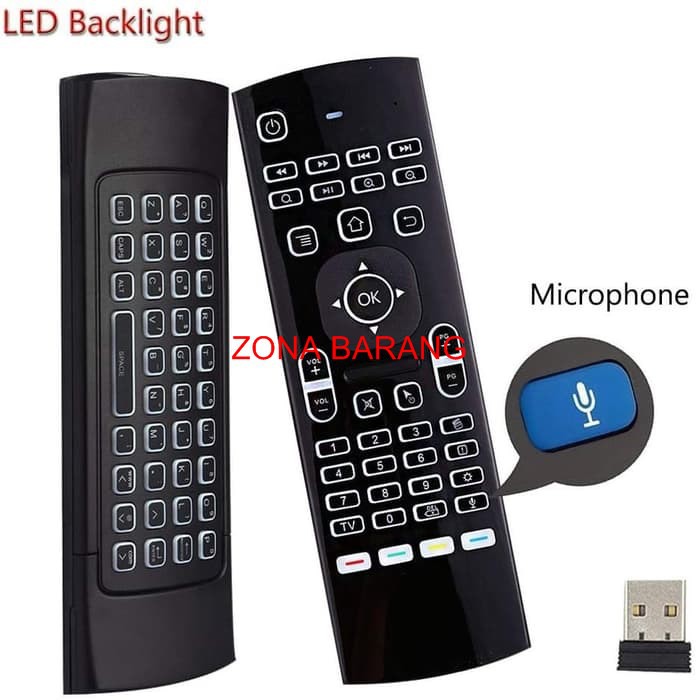 [Backlight Version] Air Mouse Gyro Sensing + Keyboard MX3 Backlit / MXiii 2.4 Ghz with IR