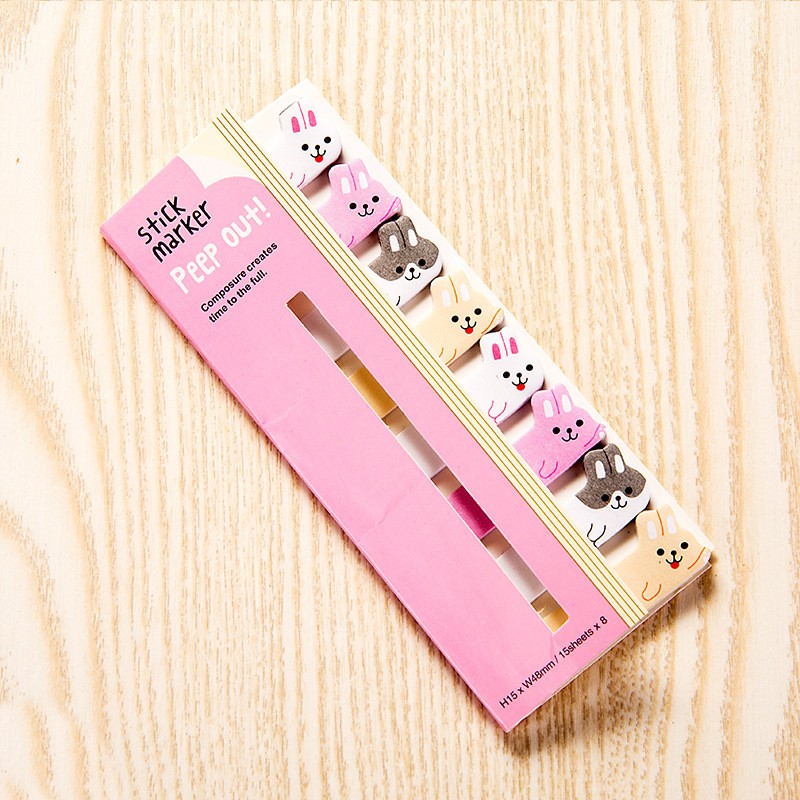 Sticky Note Stick Marker Peep Out-Rabbit Pink