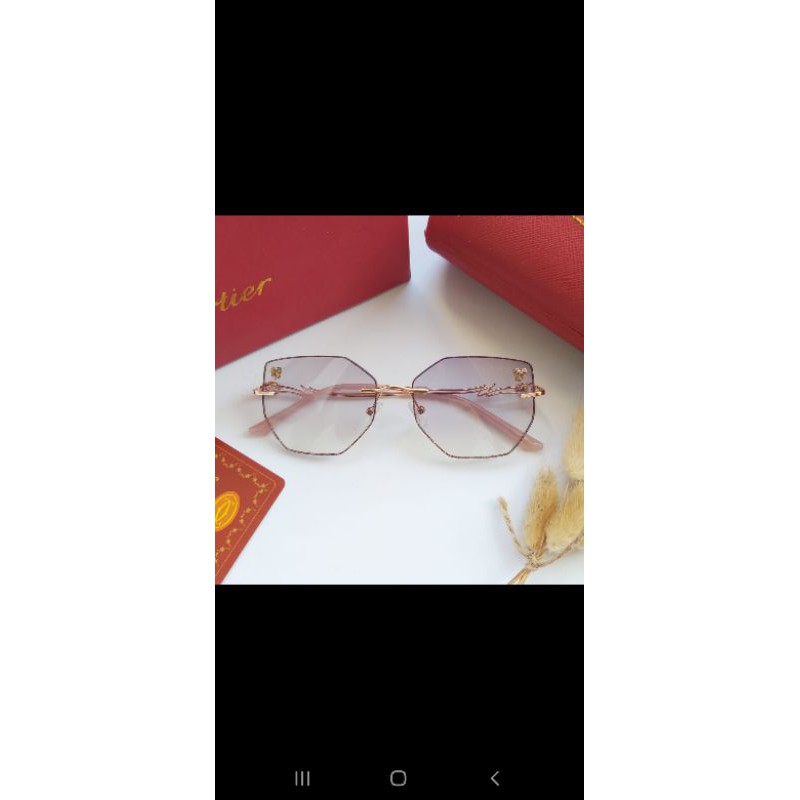 Obral akhir tahun (cuci gudang)kacamata frameless fashion impor wanita terbaru Cartier kualitas supe