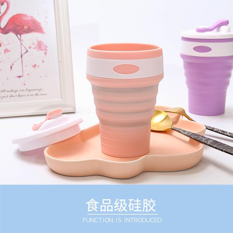 CTL Cup Traveling Lipat Collapsible Silicone Foldable Gelas 350ML Botol Minum Lipat