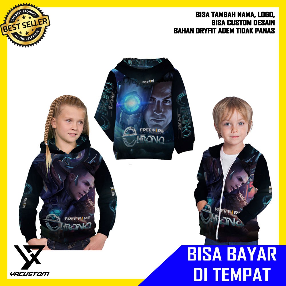 Jaket Anak Free Fire Garena Karakter Chrono Cristiano Ronaldo, Game FF
