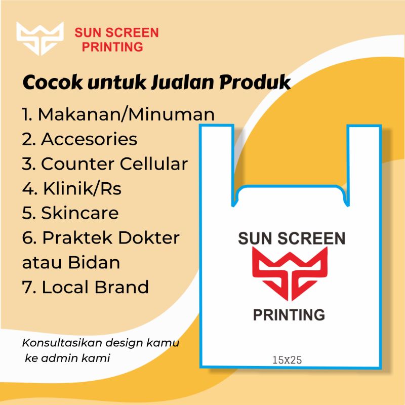 Kantong Sablon Plastik Packing Olshop Kresek Ukuran Kecil