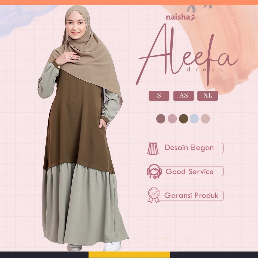 Aleefa Dress by Naishaofficial / Gamis Aleefa Naisha Hijrah