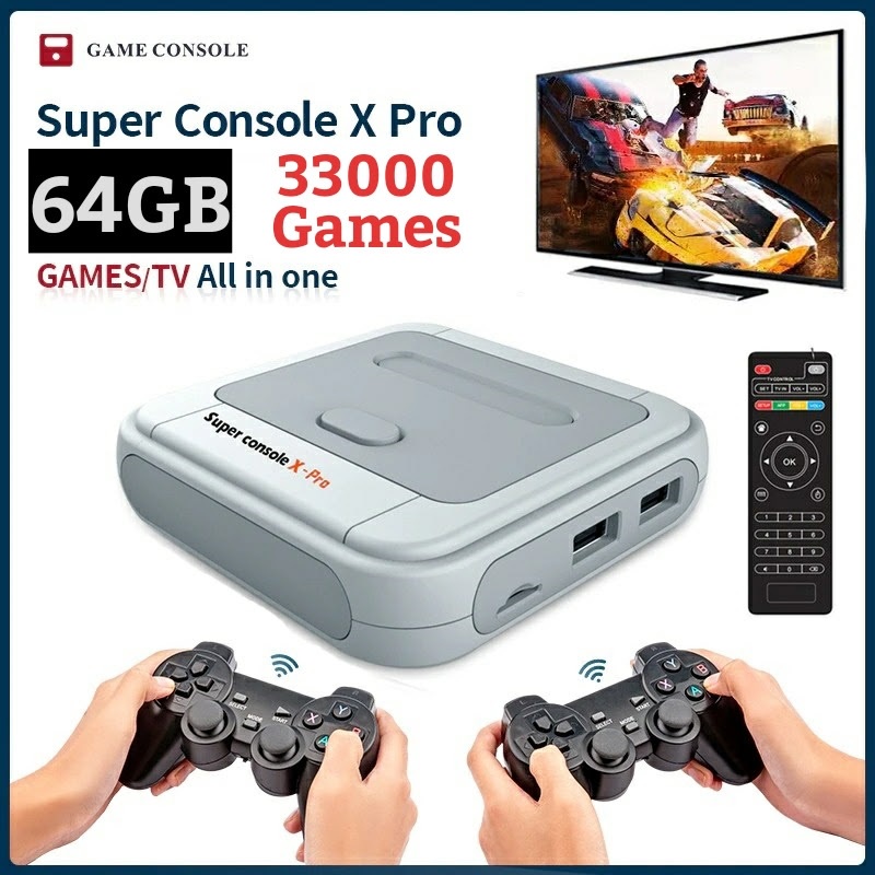 AKN88 - Super Console X-PRO 64GB - Retro Game Console Built-in 30000 Games