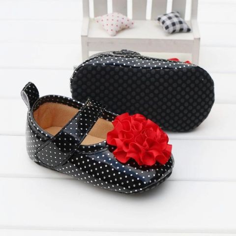 

sh2357 black polkadot red flower(1pak 6pcs)