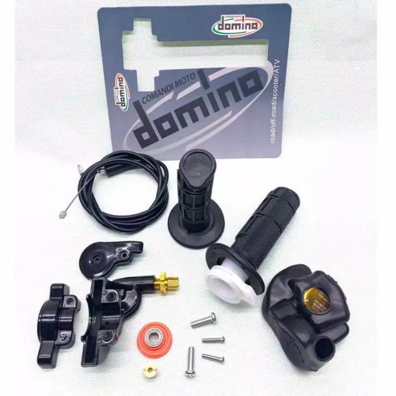 Gas spontan Domino + Handgrip Universal Vixion,R25,Cbr150r,Ninja,Satria Fu,RX king Dll