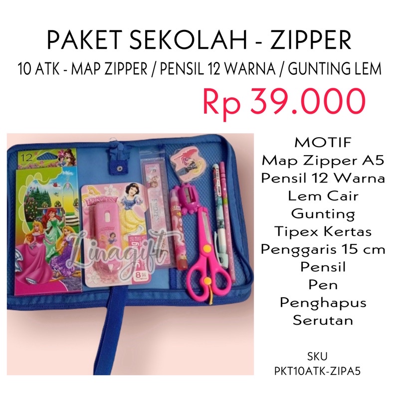 ( Set Paket Zipper ) ALAT TULIS SEKOLAH LENGKAP / MEWARNAI / KADO SUVENIR CUSTOM ULANG TAHUN / HADIAH LOMBA 17 AGUSTUS / COLORING STATIONERY SET / BUKU A5 / GOODIE BAG SNACK BINGKISAN SOUVENIR / NOTES PEN PENSIL