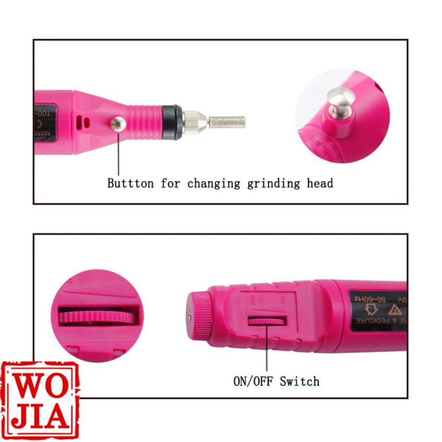 ❤️TERMURAH!!! ❤️Electric Nail Drill Grinding Manicure Machine Mesin Kikir Amplas Kuku Wojia