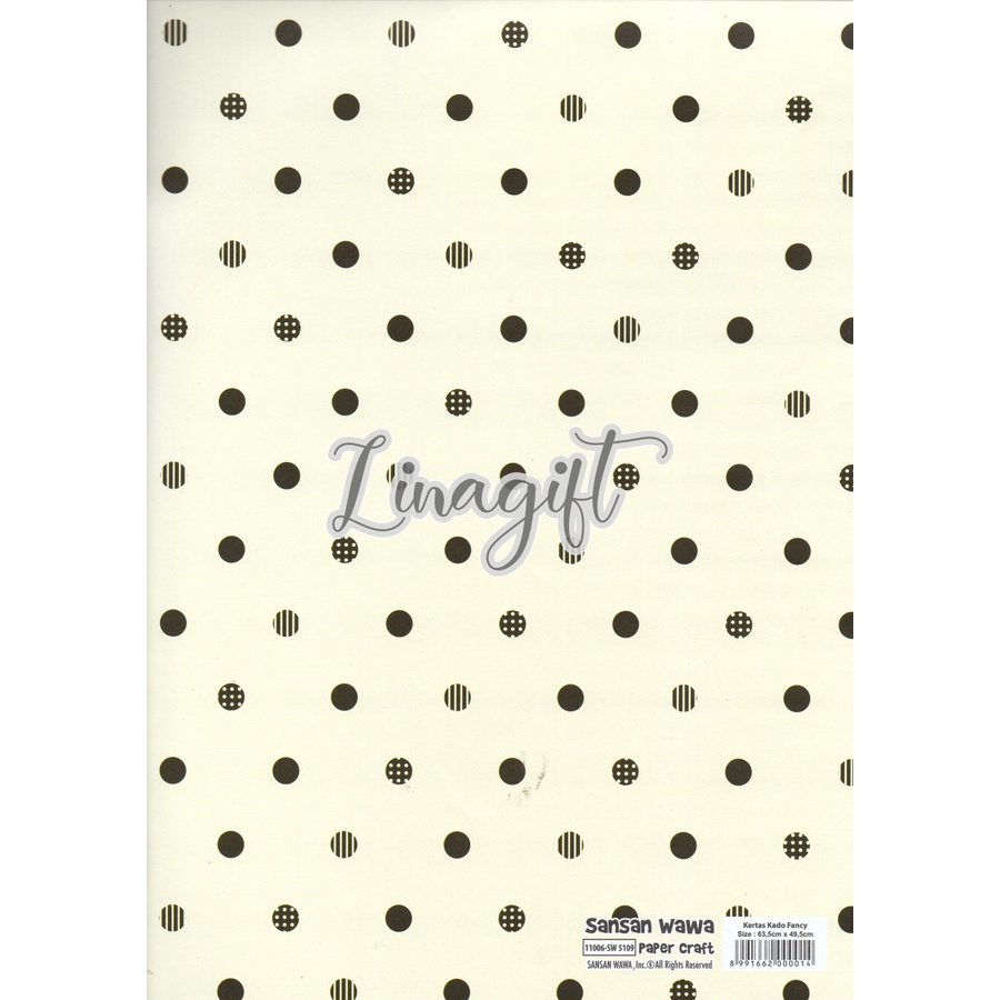 ( 5 Lembar ) MINI DOTS SANWA - KERTAS KADO POLKADOT - GIFT WRAP PAPER SANSAN WAWA SMALL ONDE NETRAL DEWASA