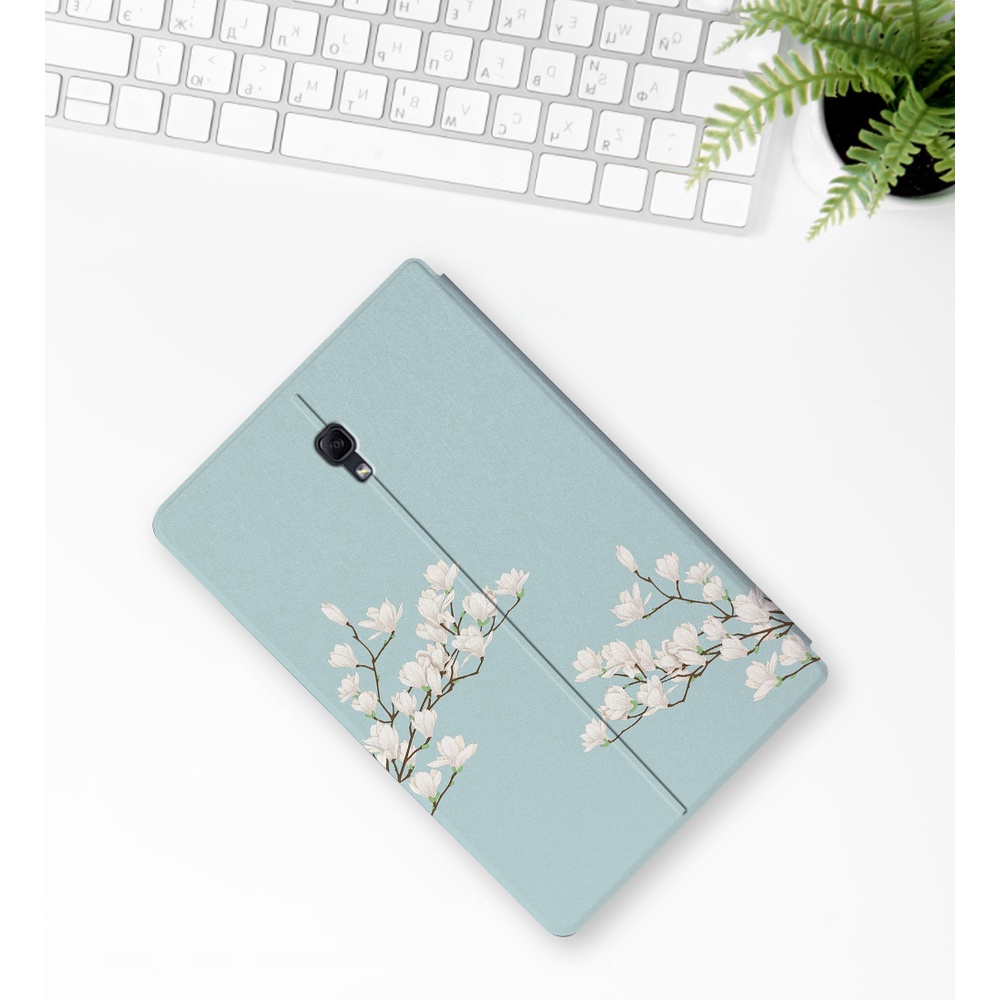 [Ready Stock] Untuk Samsung Galaxy Tab A 10.5 (2018) SM-T590 SM-T595 10.5-inci Fashion Tablet Pelindung Case Mekar Bunga Cantik Flip Stand Cover