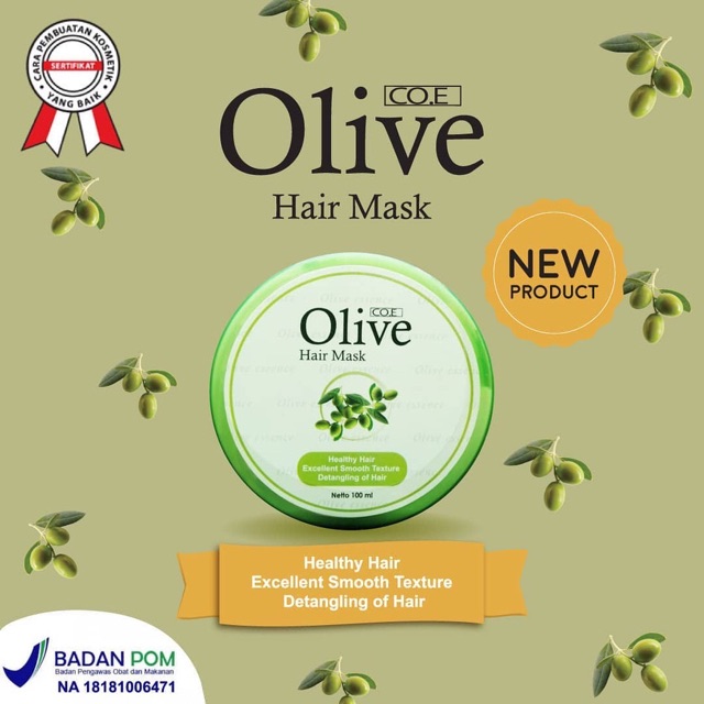 Original Magic Green Hair Mask Olive , Masker rambut terlaris , DIJAMIN BAGUS untuk perawatan