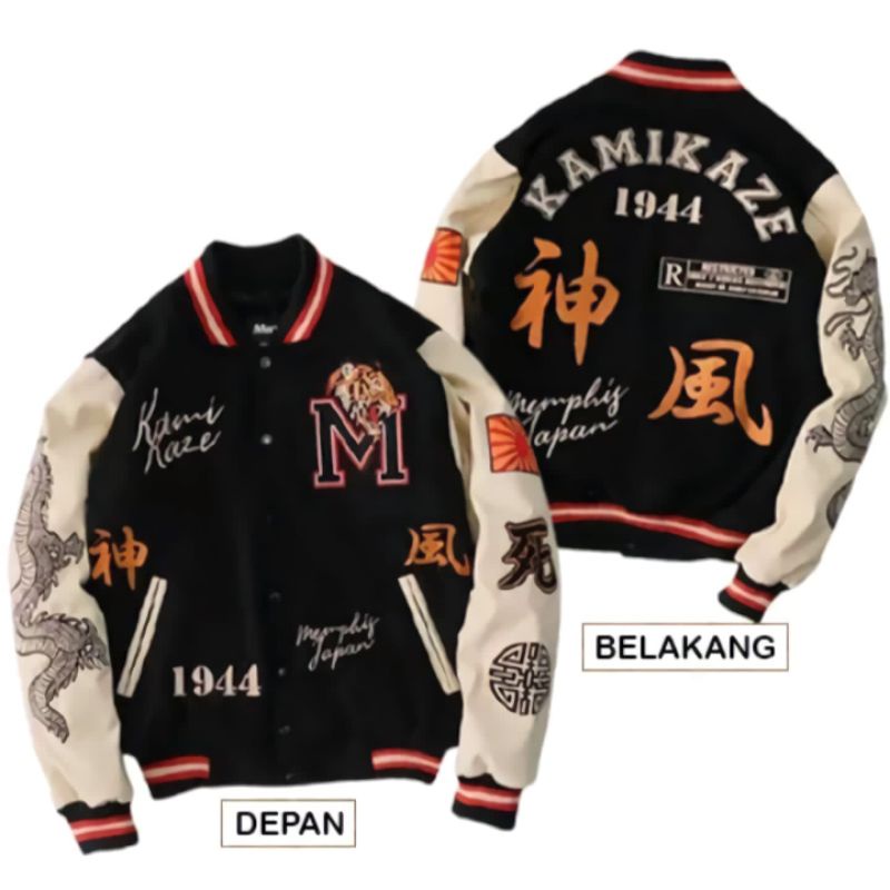 Jaket Baseball Varsity / Jaket Varsity Baseball Kamikaze Jepang Pria Wanita Fullprint dan trending d