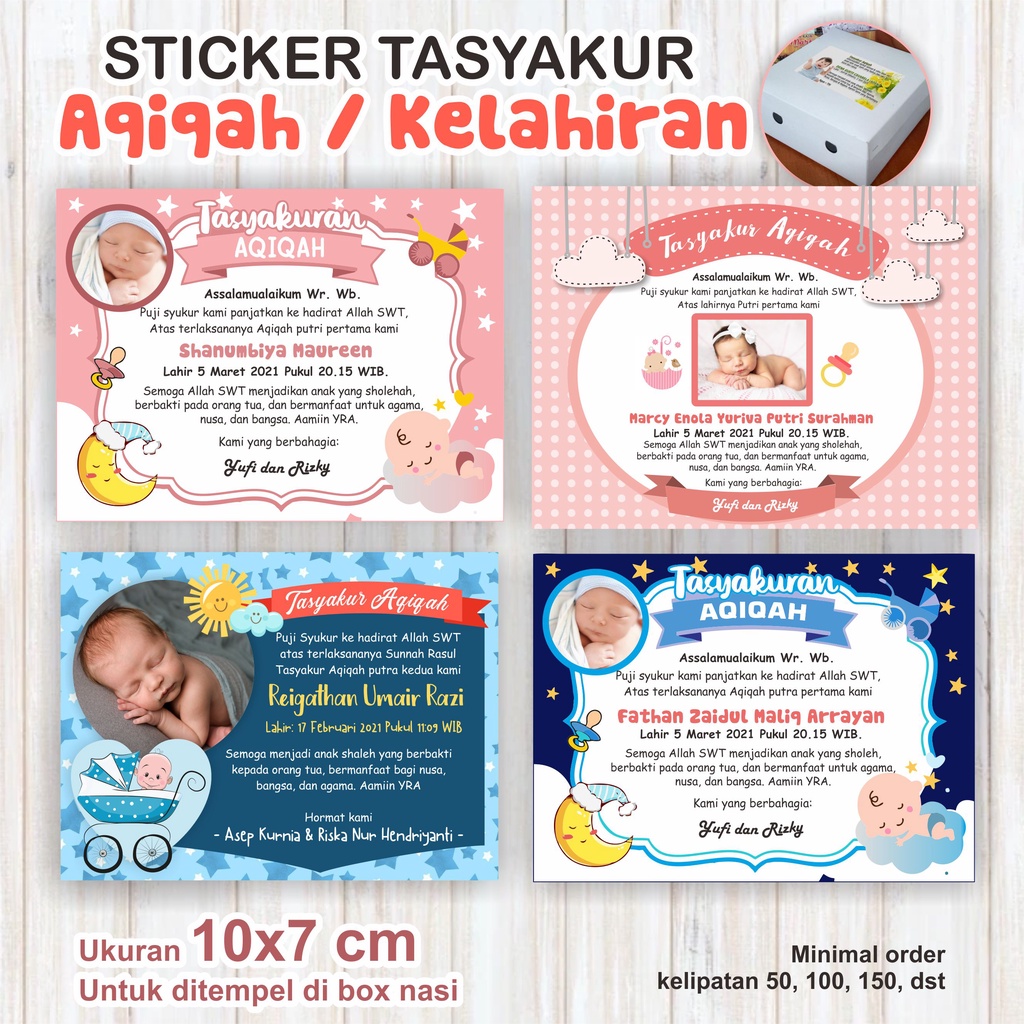 

cetak sticker aqiqah tasyakur khitanan 4 bulanan